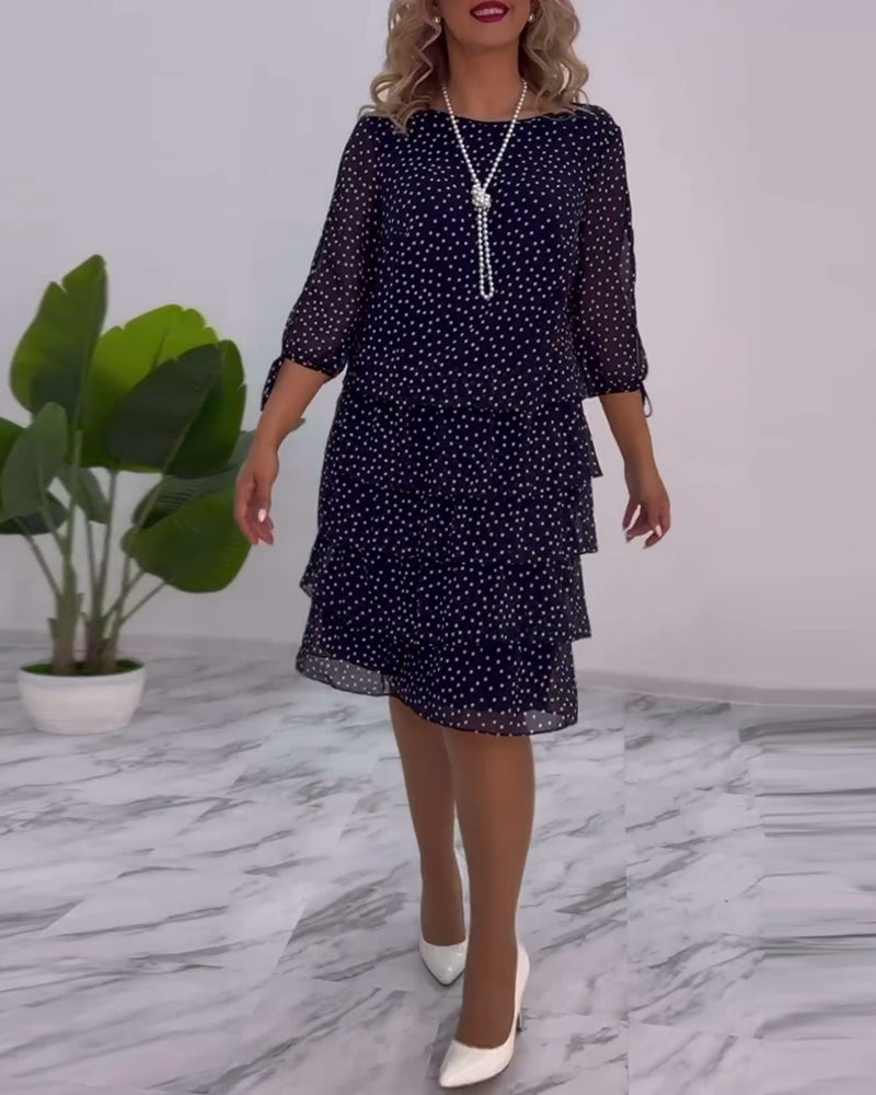 Abito donna a pois con gonna fluida