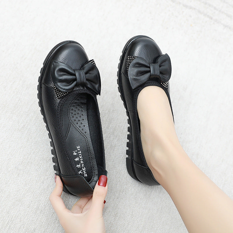 Ballerine donna con fiocco decorativo e suola antiscivolo