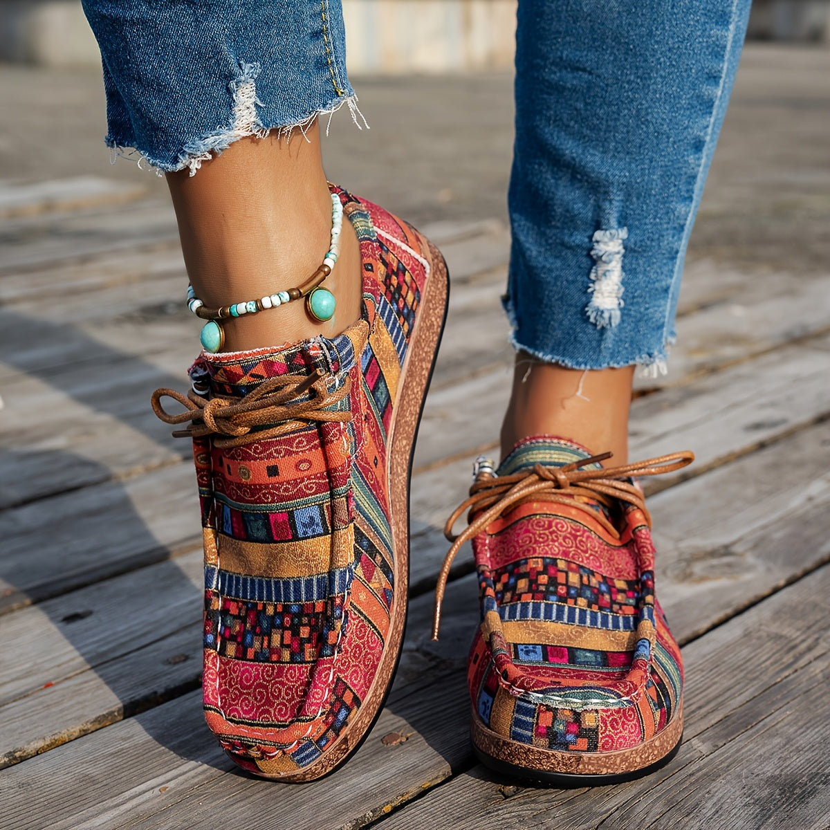 Sneakers donna patchwork in tela e PU con lacci