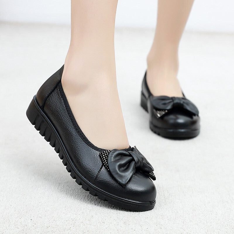 Ballerine donna con fiocco decorativo e suola antiscivolo