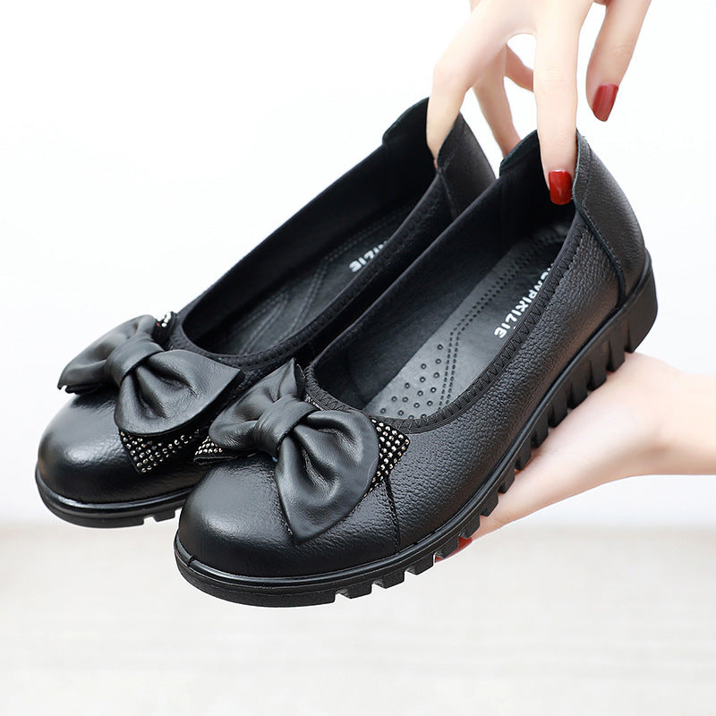 Ballerine donna con fiocco decorativo e suola antiscivolo