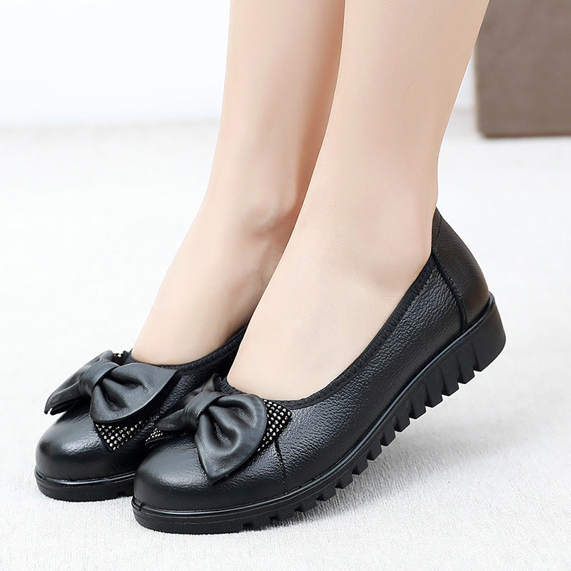 Ballerine donna con fiocco decorativo e suola antiscivolo