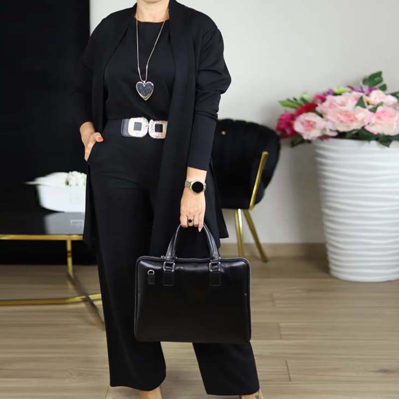 Completo donna tre pezzi con cardigan lungo