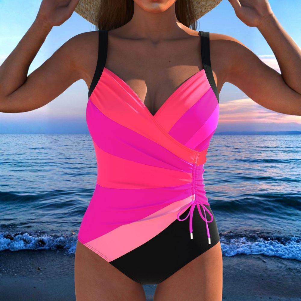Costume da Bagno Donna | Design Incrociato Elegante Multicolore per Mare ed Estate