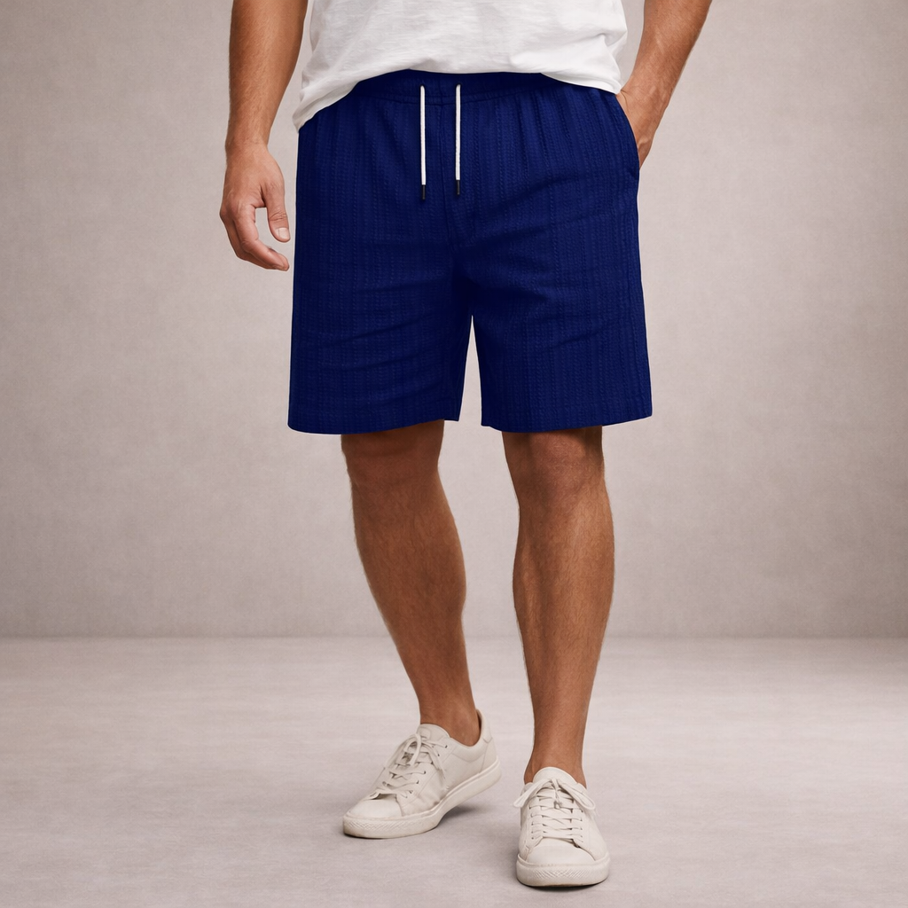 Shorts uomo estivi in lino con vita regolabile