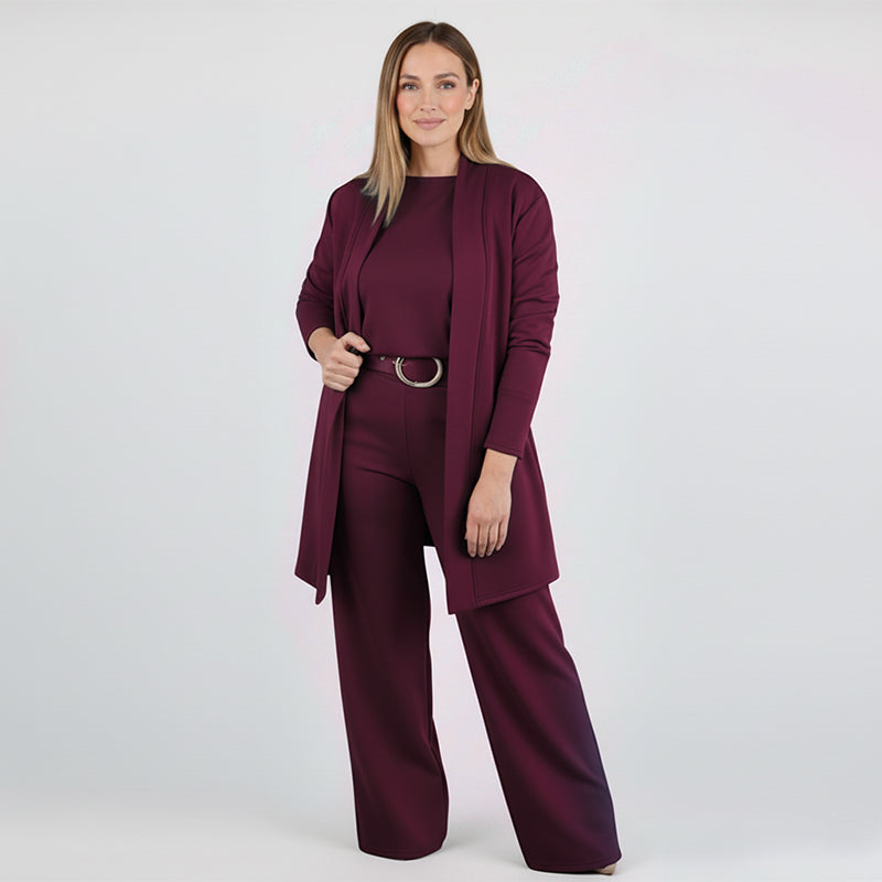 Completo donna tre pezzi con cardigan lungo