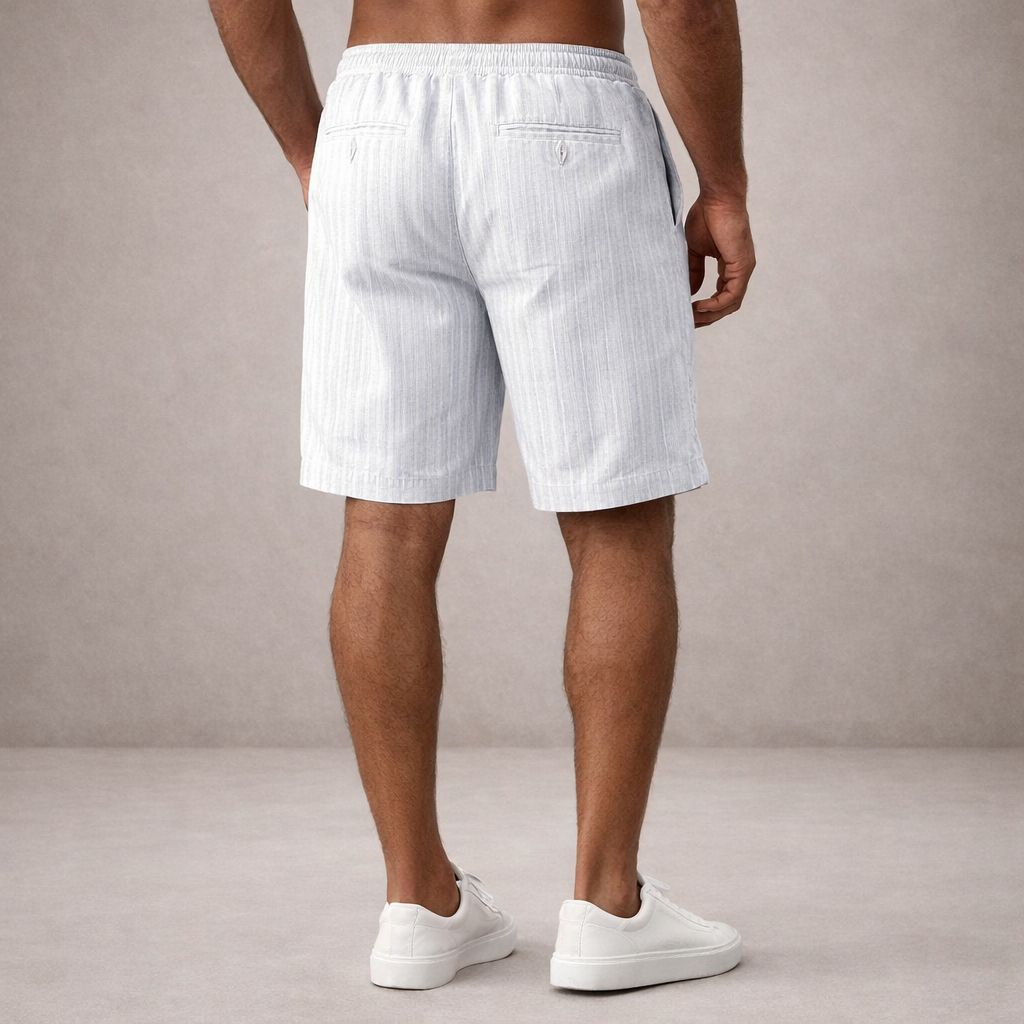 Shorts uomo estivi in lino con vita regolabile