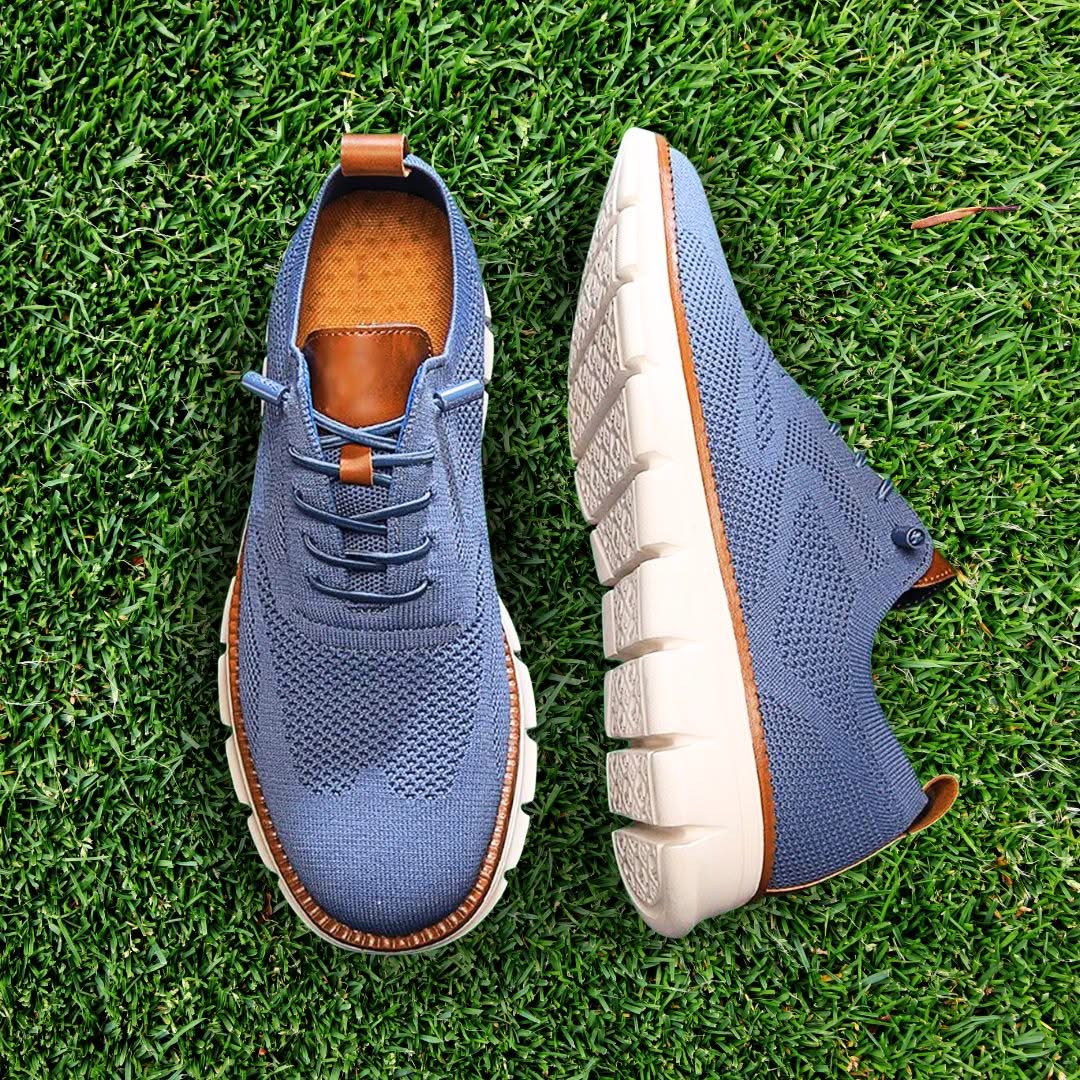 Scarpe uomo in mesh traspirante con lacci e suola in gomma