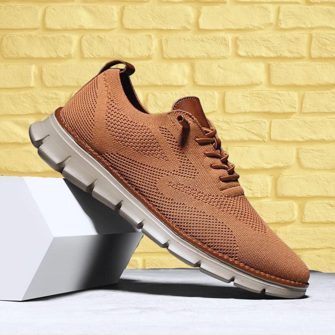 Scarpe uomo in mesh traspirante con lacci e suola in gomma