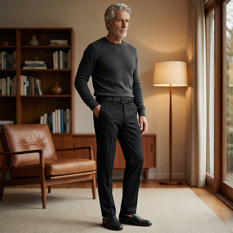 Pantaloni uomo slim elasticizzati con tasche per ufficio