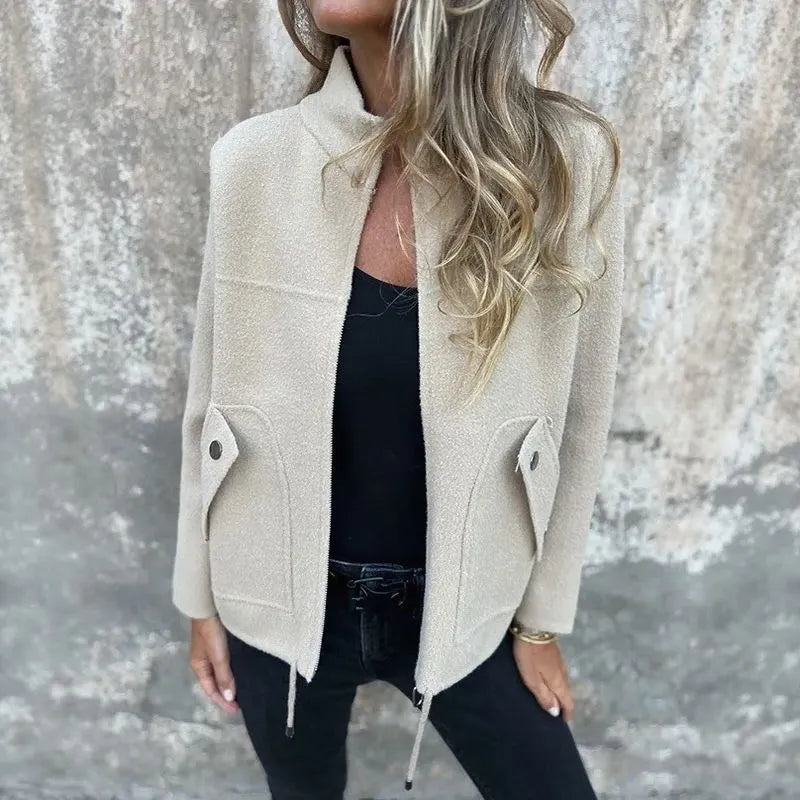 Giacca donna con zip e colletto alto
