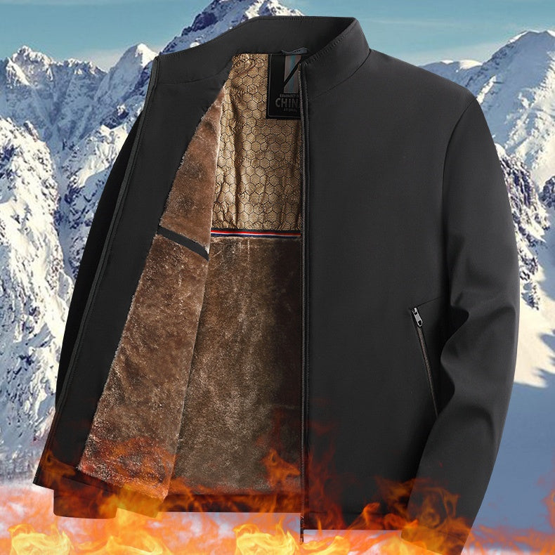 Giacca uomo calda con zip e colletto alto