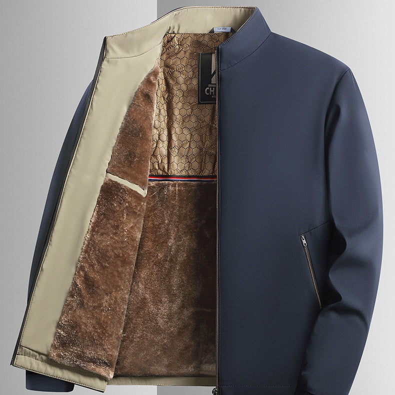 Giacca uomo calda con zip e colletto alto