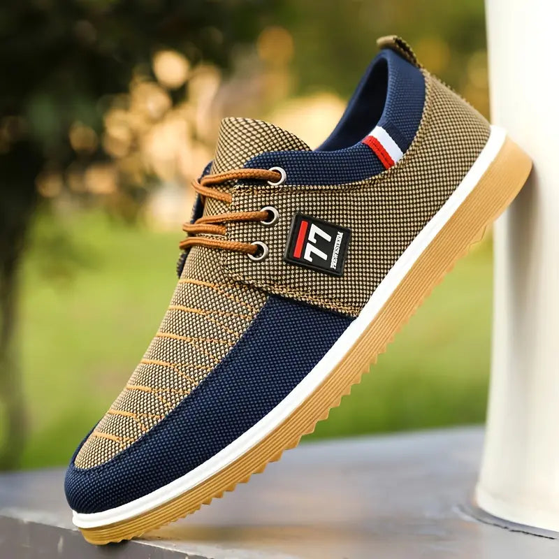 Scarpe uomo in tela traspirante con lacci