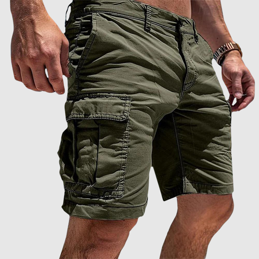 Shorts cargo uomo in cotone lavato con tasca laterale