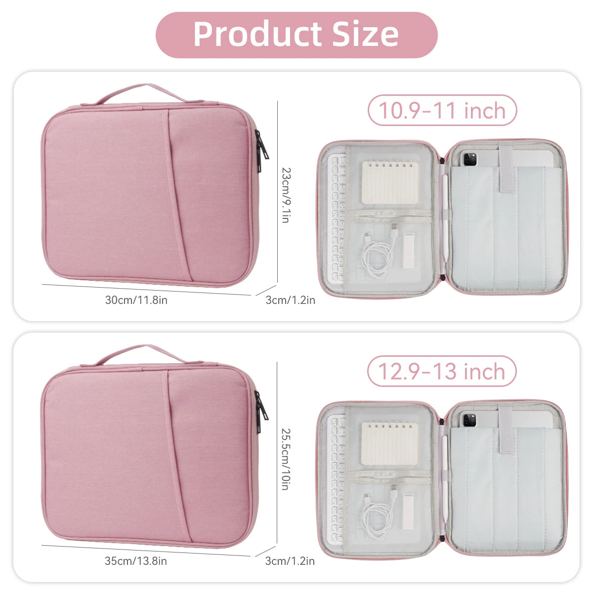 Custodia tablet 11-13 pollici in nylon con organizer interno