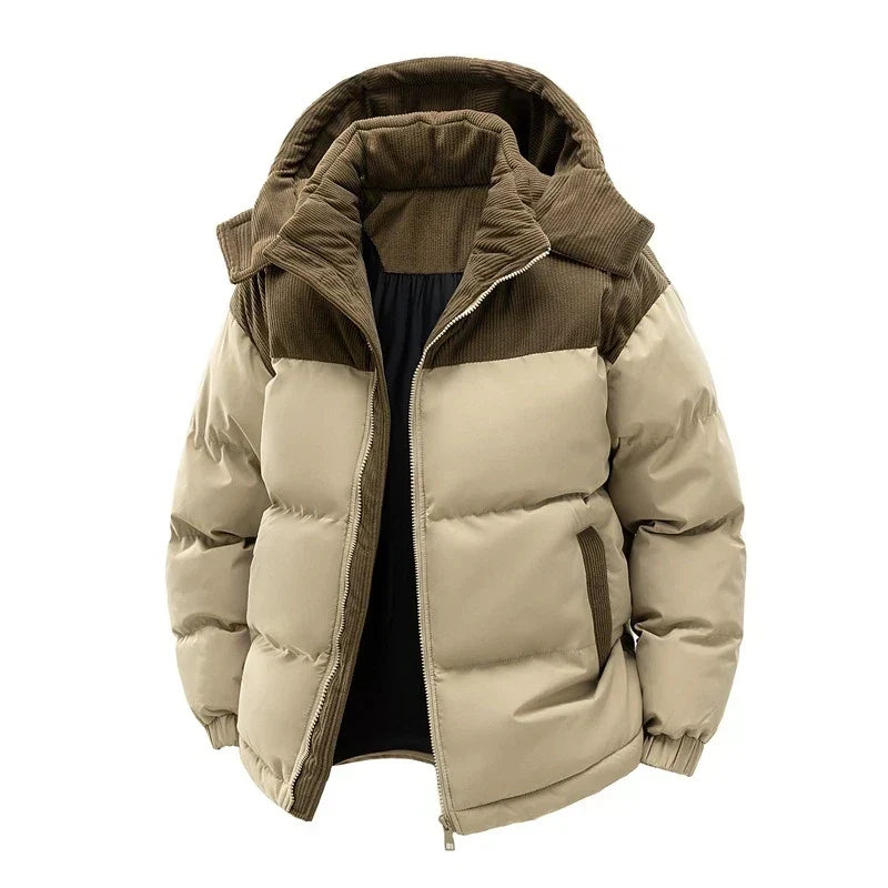 Giacca imbottita uomo con cappuccio e chiusura zip