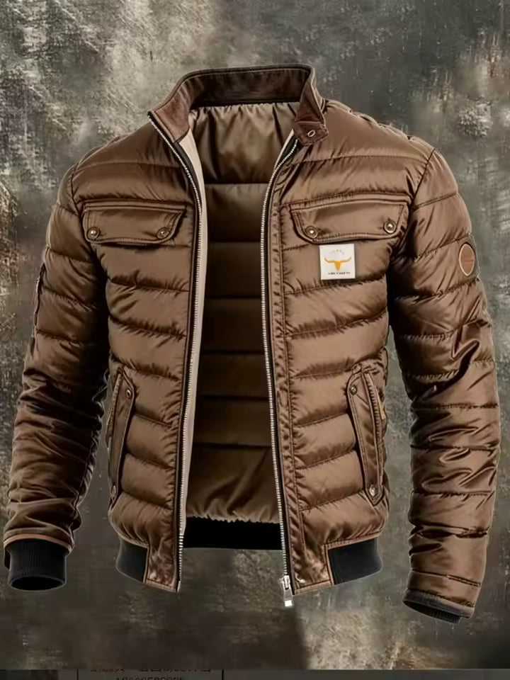 Giacca uomo vintage da mezza stagione con collo alto
