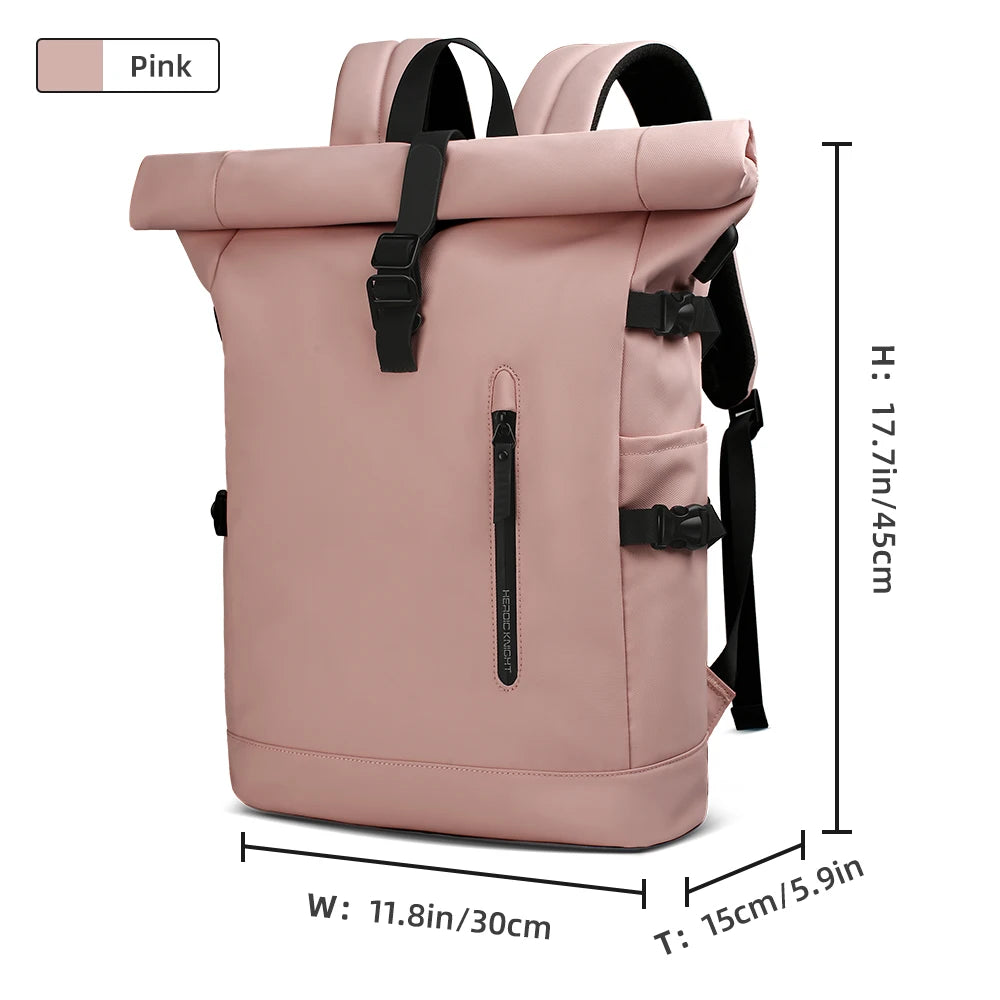 Zaino business uomo roll-top con porta USB e laptop 15.6"
