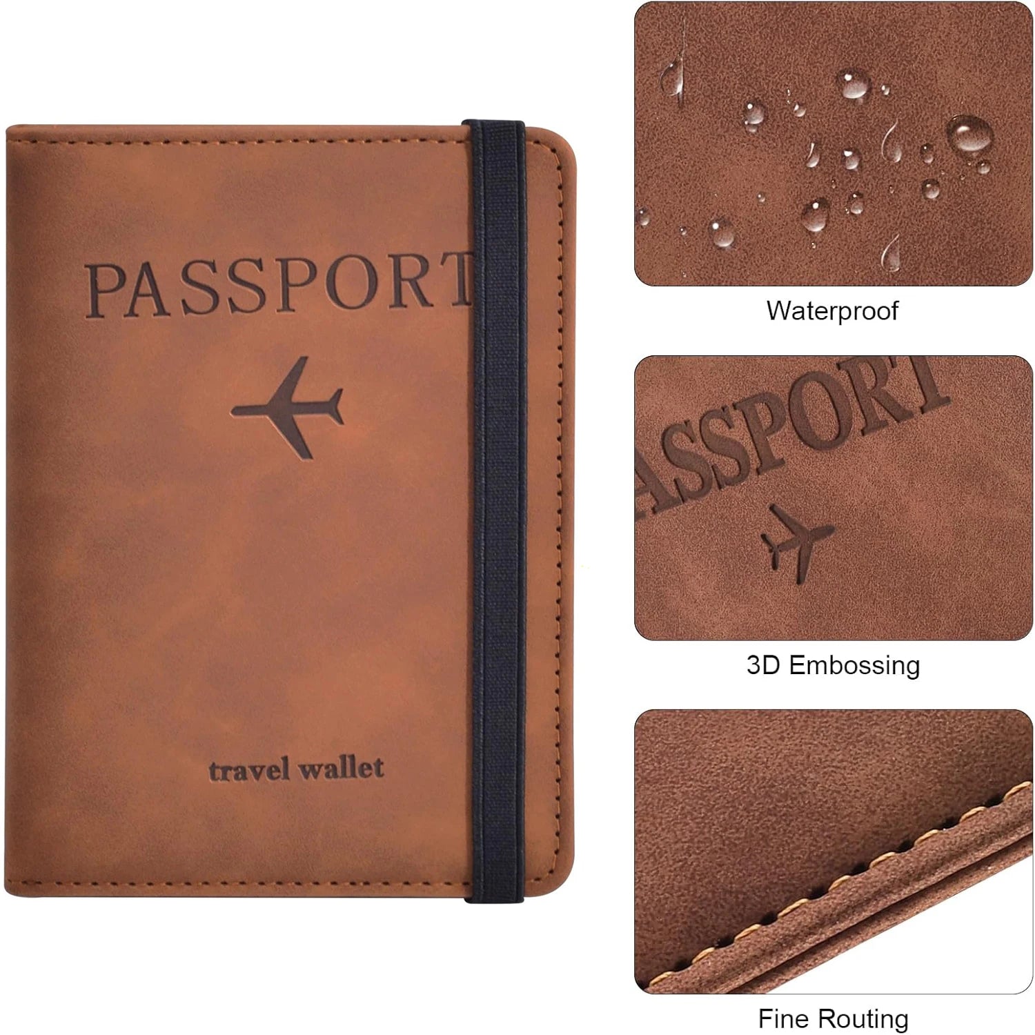 Porta passaporto unisex in PU con organizer viaggio