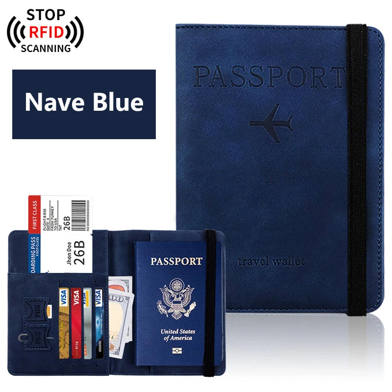 Porta passaporto unisex in PU con organizer viaggio