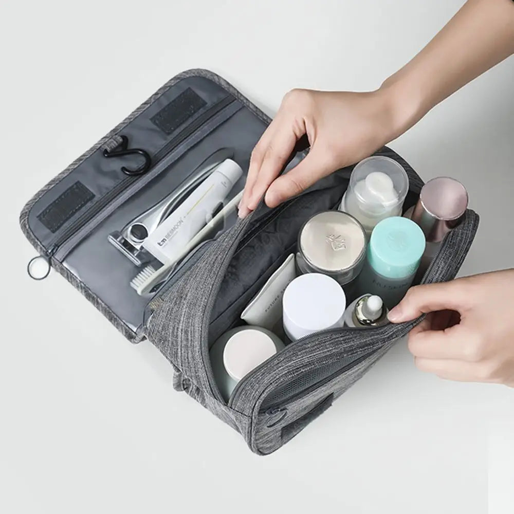 Beauty case da viaggio pieghevole con gancio appendibile
