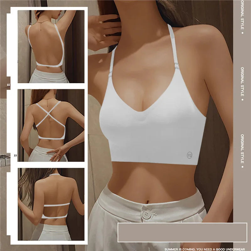 Reggiseno donna push-up invisibile con schiena a U
