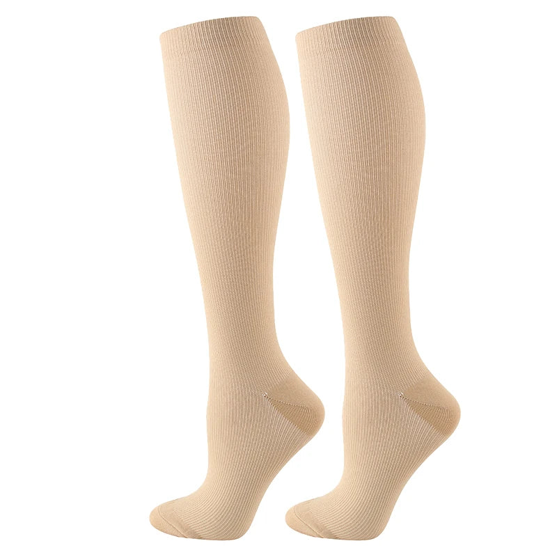 Calze compressive unisex per sport viaggio e anti-fatica