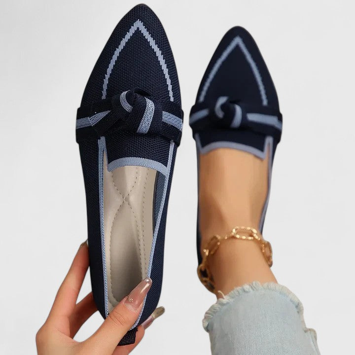Mocassini donna slip-on con punta affusolata e dettaglio fiocco