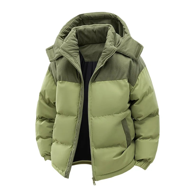 Giacca imbottita uomo con cappuccio e chiusura zip