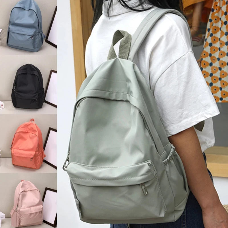 Zaino donna scuola in nylon impermeabile con grande capacità