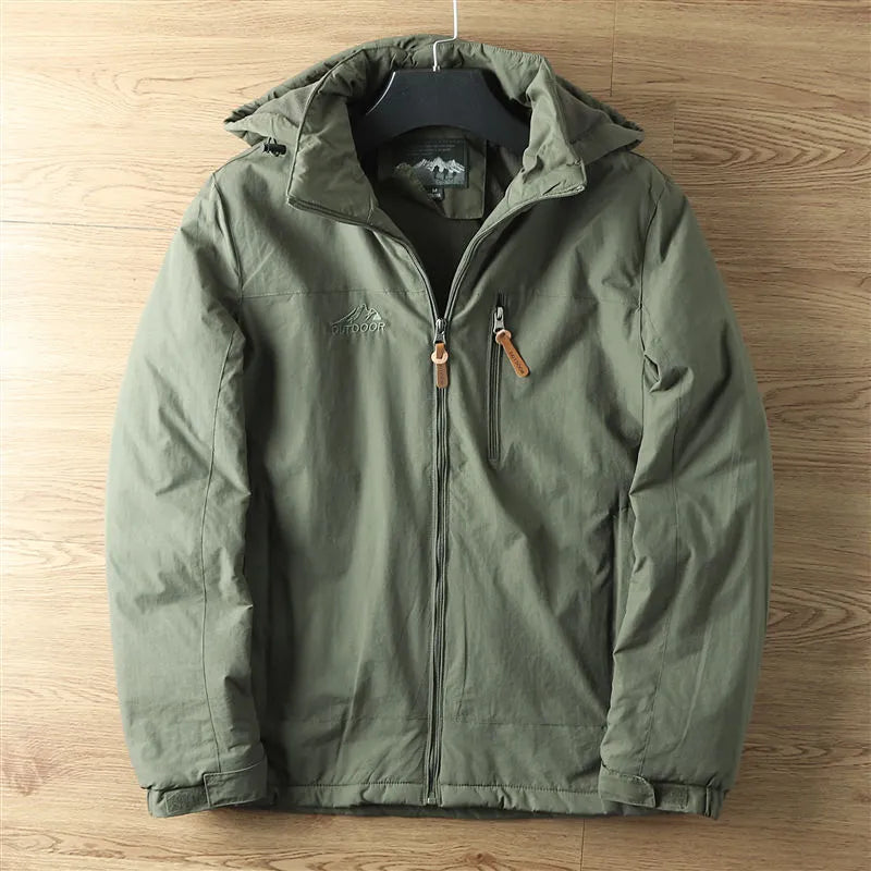 Giacca uomo outdoor con cappuccio e chiusura zip