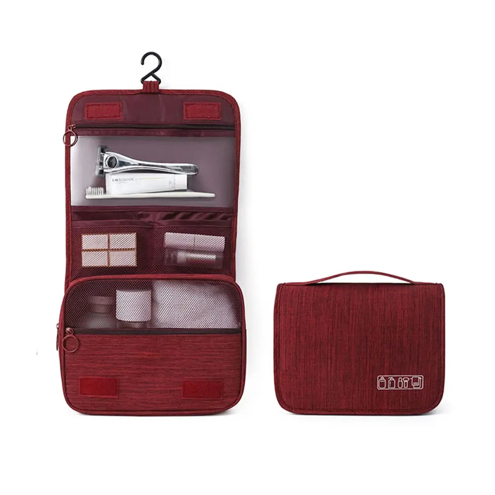 Beauty case da viaggio pieghevole con gancio appendibile