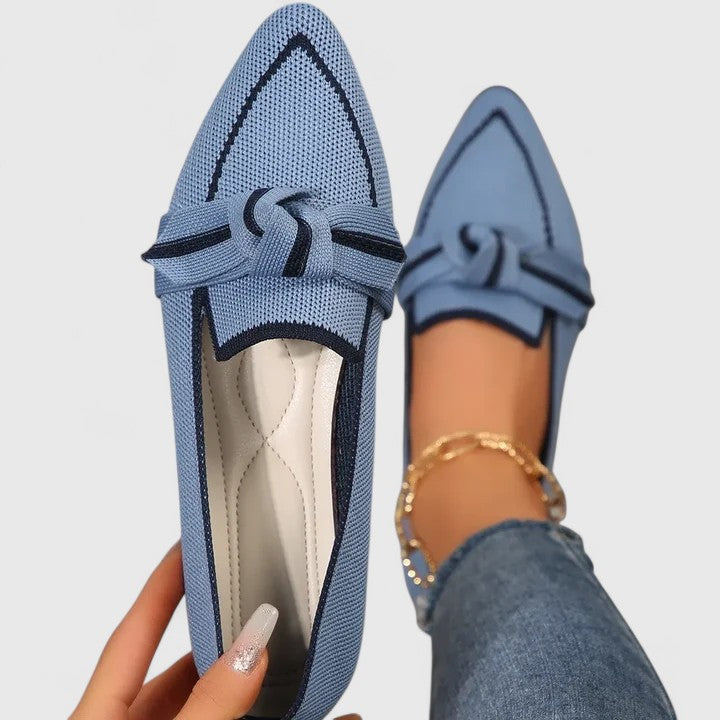 Mocassini donna slip-on con punta affusolata e dettaglio fiocco