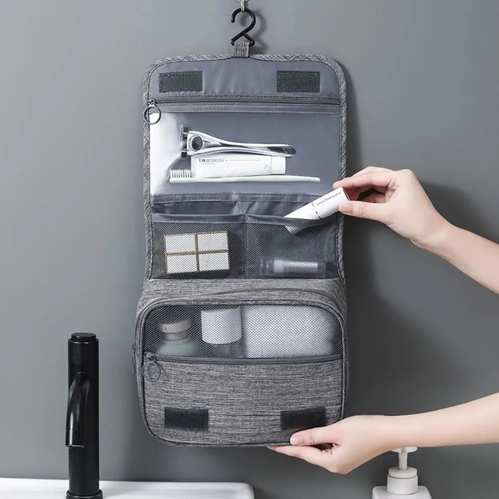 Beauty case da viaggio pieghevole con gancio appendibile