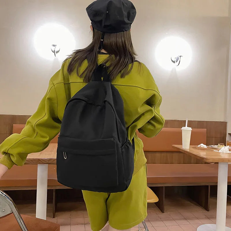 Zaino donna scuola in nylon impermeabile con grande capacità