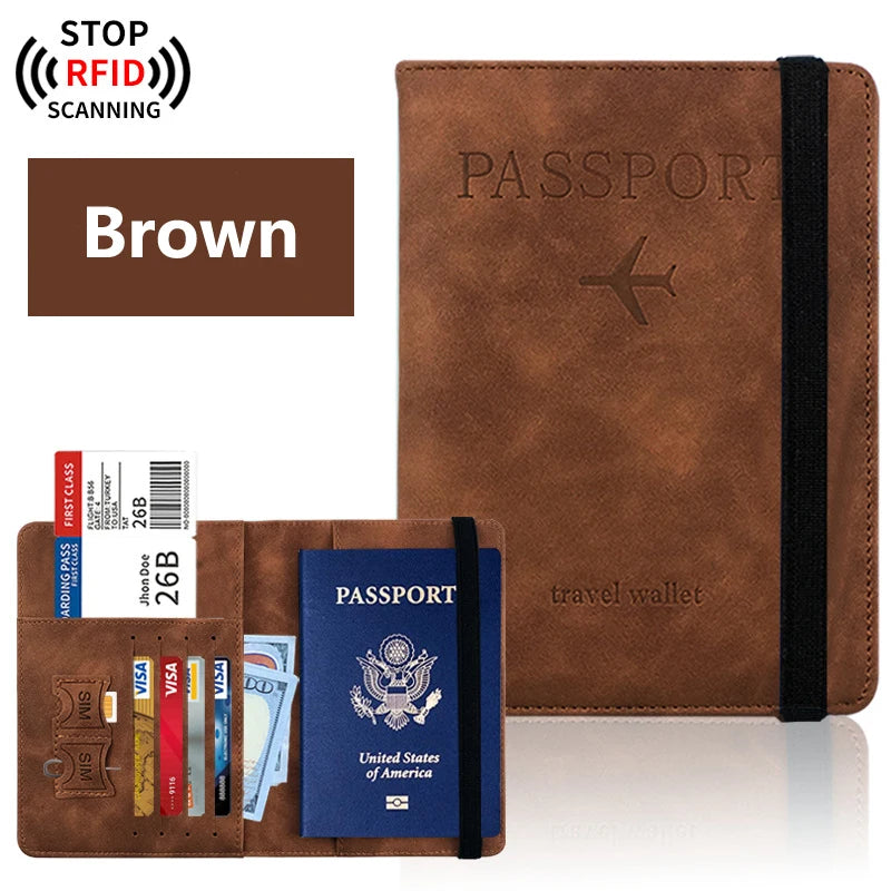 Porta passaporto unisex in PU con organizer viaggio