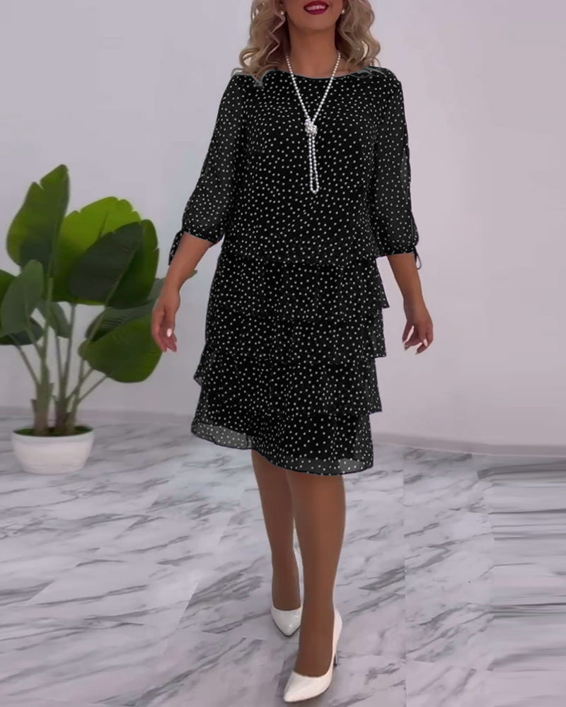 Abito donna a pois con gonna fluida
