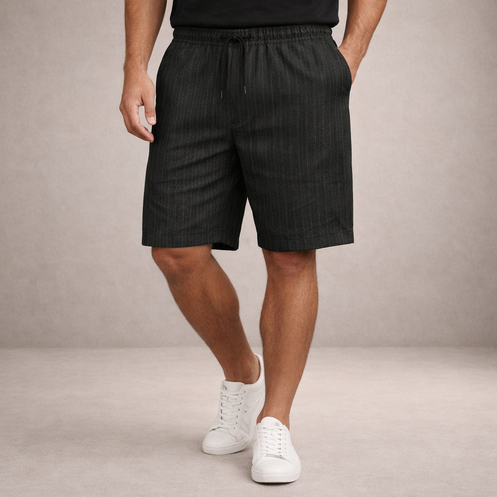 Shorts uomo estivi in lino con vita regolabile