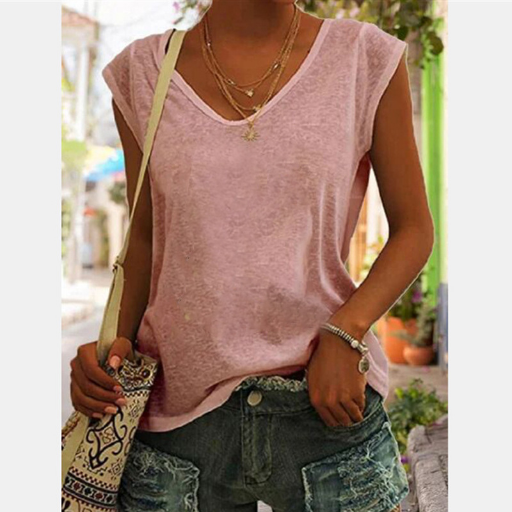 Top da donna estivo con scollo a V e fit morbido