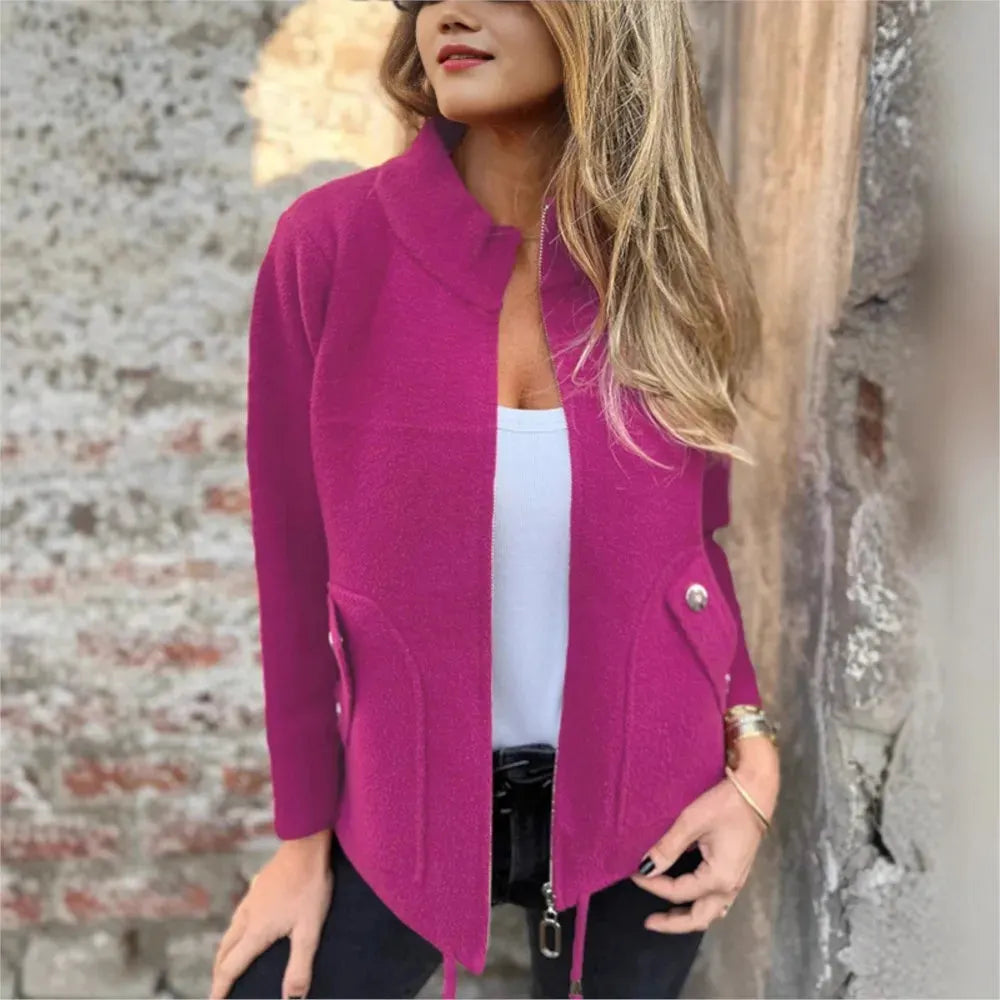 Giacca donna con zip e colletto alto