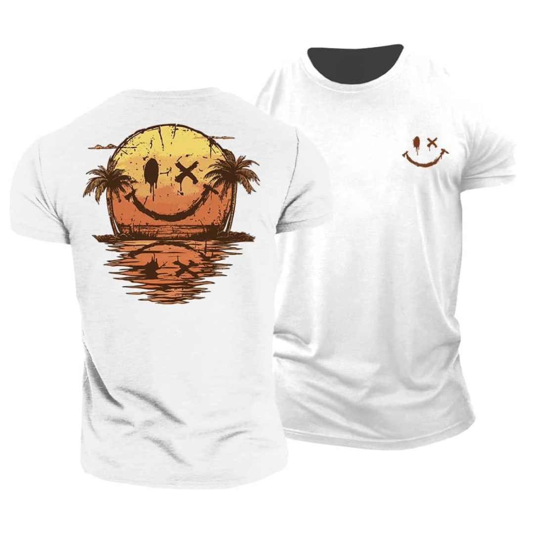 T-shirt uomo con stampa smiley estiva
