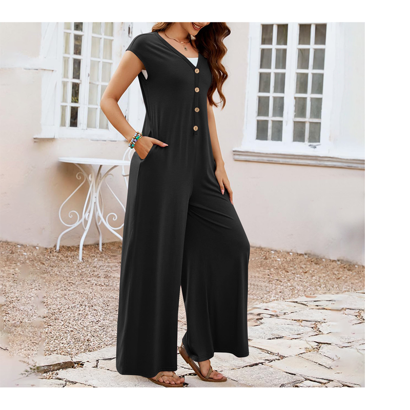 Tuta da donna elegante estiva con pantaloni larghi