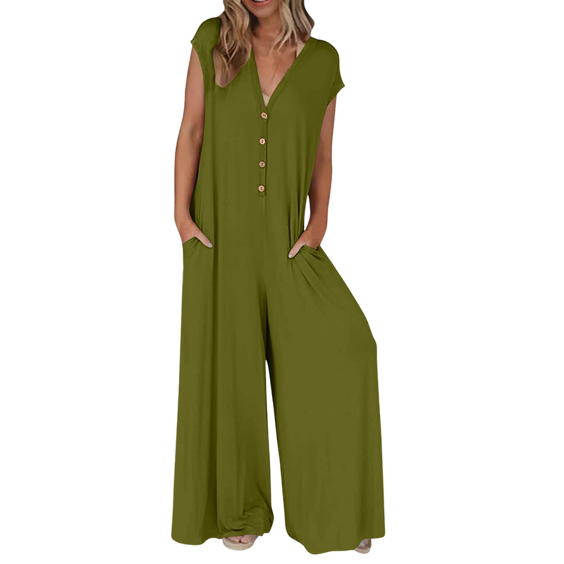 Tuta da donna elegante estiva con pantaloni larghi