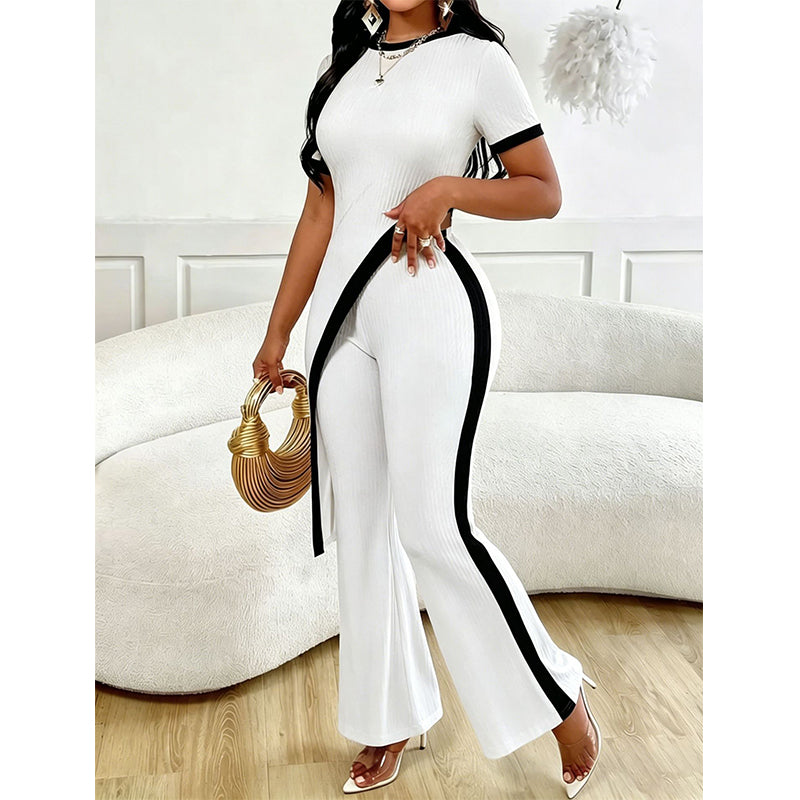 Completo da donna elegante con pantaloni a zampa