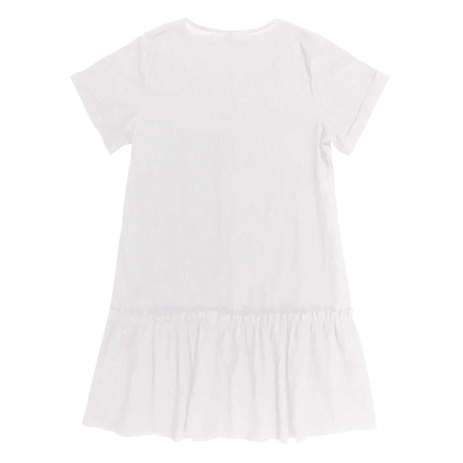 Abito corto donna in cotone lino con bottoni