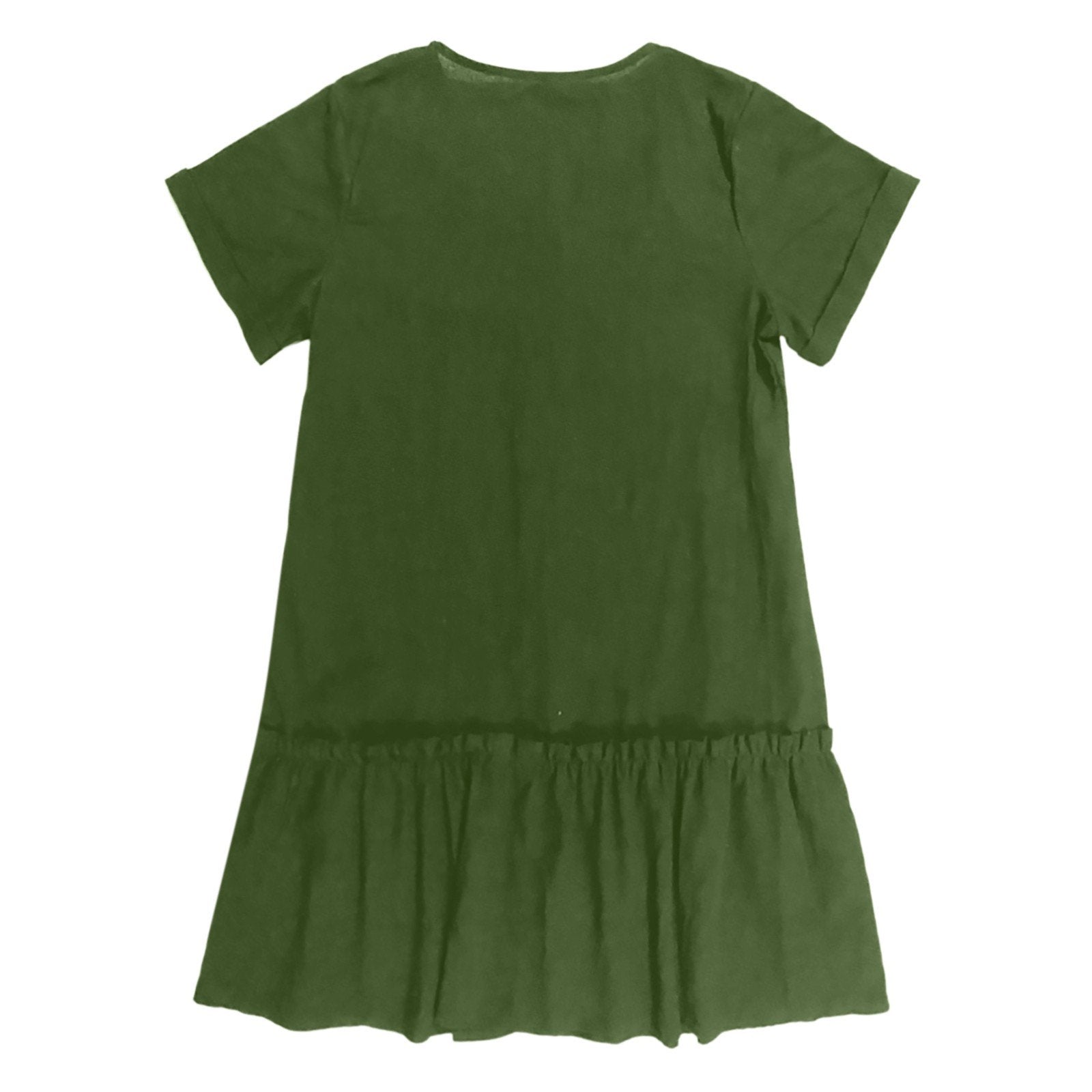 Abito corto donna in cotone lino con bottoni