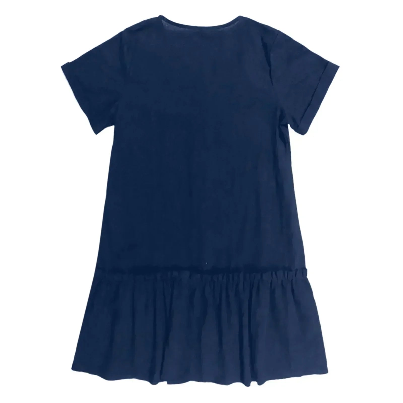 Abito corto donna in cotone lino con bottoni