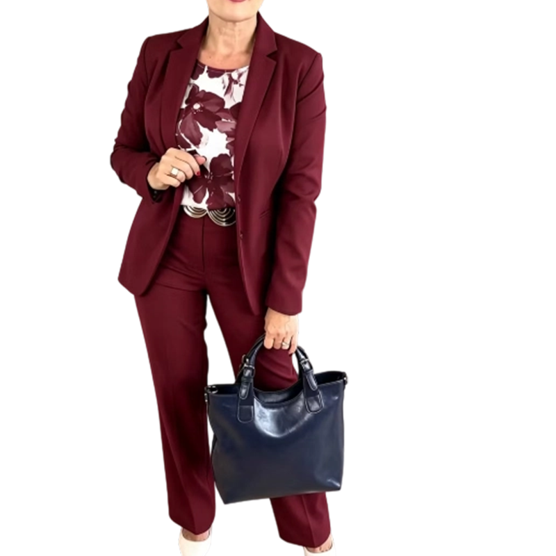 Completo donna tre pezzi con blazer elegante e pantaloni coordinati