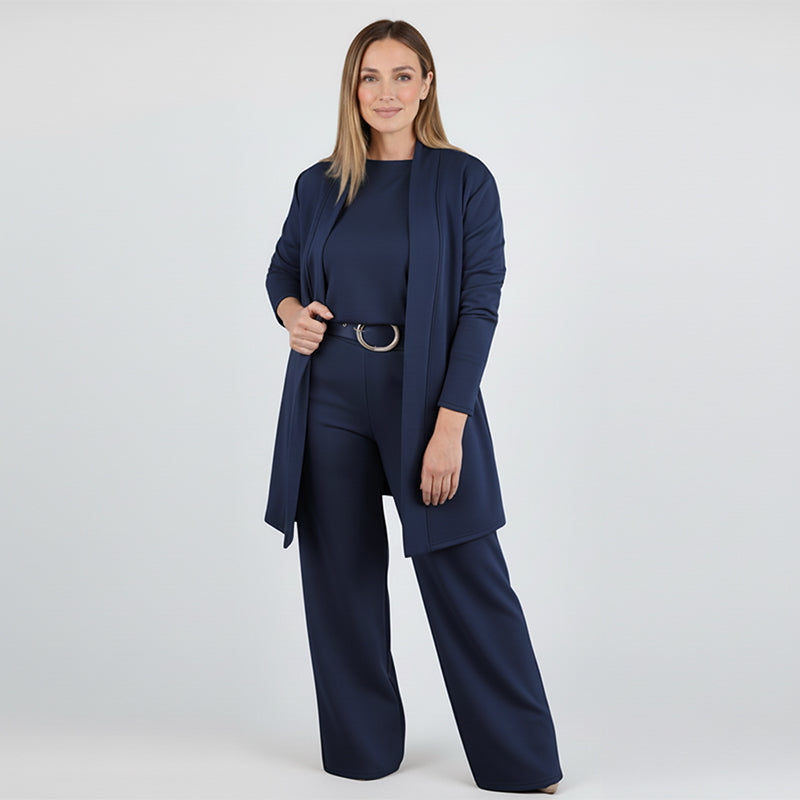 Completo donna tre pezzi con cardigan lungo